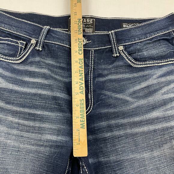 Y2K Salvage Supply Co Anarchy Straight Jeans size 38 x 32 Dark Wash Streetwear - Picture 9 of 11